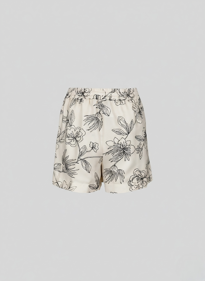 PRINTED SILK SHORTS