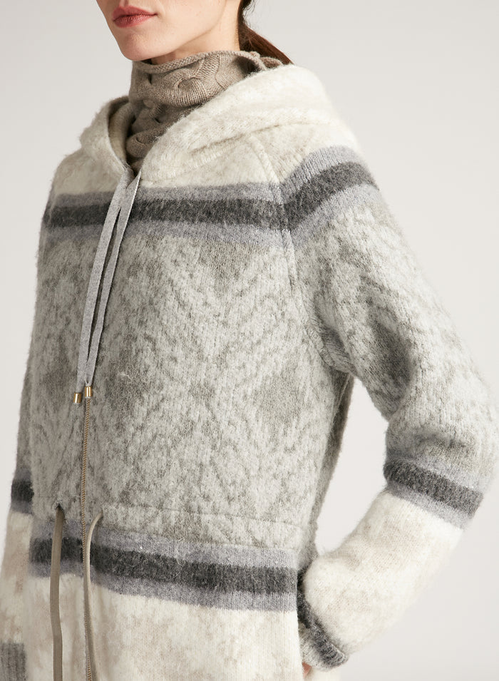 KNITTED CARDIGAN WITH HOOD